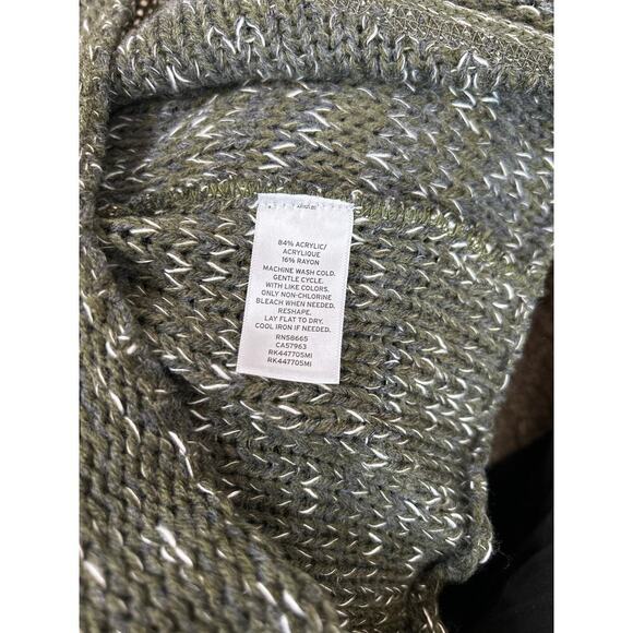 Abound olive green sweater twisted back knot loose knit crew neck SZ MD EUC - Picture 5 of 8